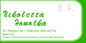 nikoletta homolka business card